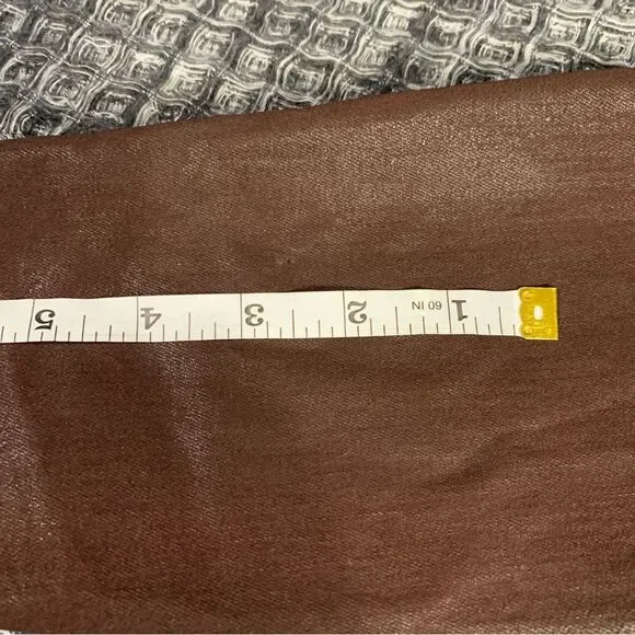 7 FOR ALL MANKIND Coated Brown Ankle Super Skinny High Waist Jeans Waist 25 #773 - Picture 4 of 14